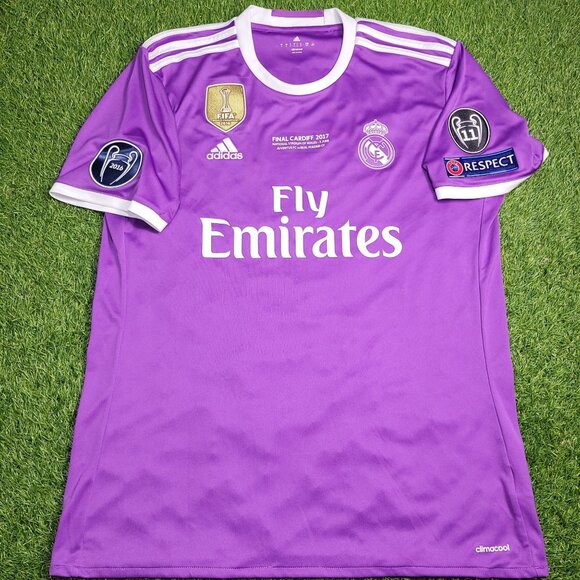 Cristiano Ronaldo Real Madrid 2016 2017 UEFA FINAL Away Soccer Jersey Shirt L - Picture 2 of 9